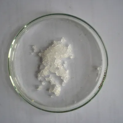 White magnesium salt crystals in a petri dish, representative of the magnesium glycinate in NervoLyn