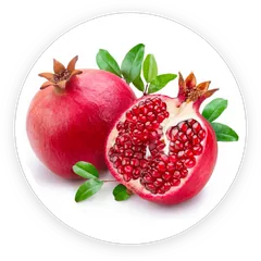Pomegranate fruit cut open