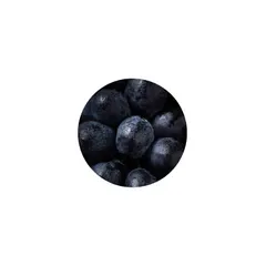 Dark grapes with scattered grape seeds and a small bowl of grape seed extract