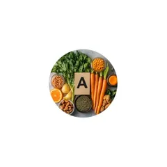 Fresh carrots and a cut sweet potato, rich in beta carotene