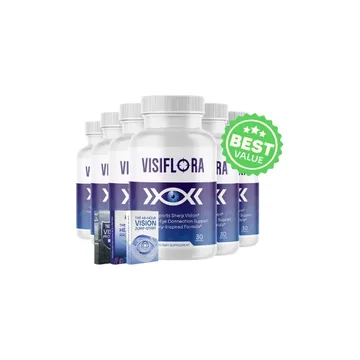 Six bottles of VisiFlora, official product photo