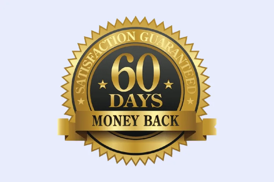 VisiFlora 60-day money-back guarantee badge from the official order page